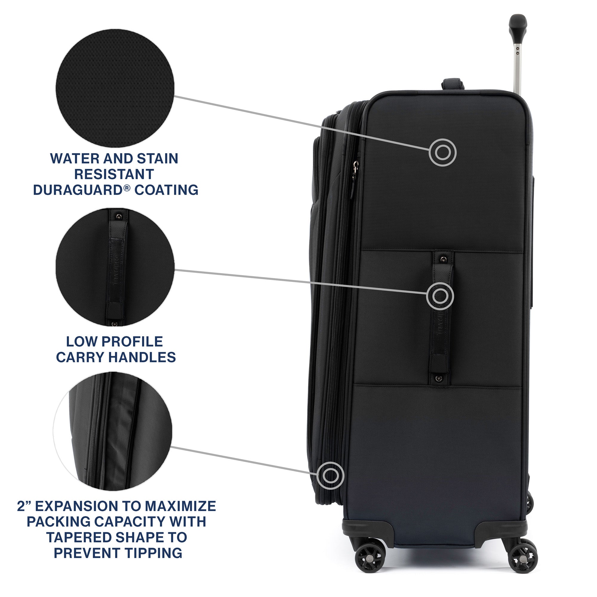 Travelpro Tourlite Softside 29" Expandable Luggage with 4 Spinner Wheels, Lightweight Suitcase, Checked Large ( Black , Checked-Large 29-Inch ) Black Checked Large 29 Inch U16