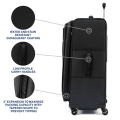 Travelpro Tourlite Softside 29" Expandable Luggage with 4 Spinner Wheels, Lightweight Suitcase, Checked Large ( Black , Checked-Large 29-Inch ) Black Checked Large 29 Inch U16
