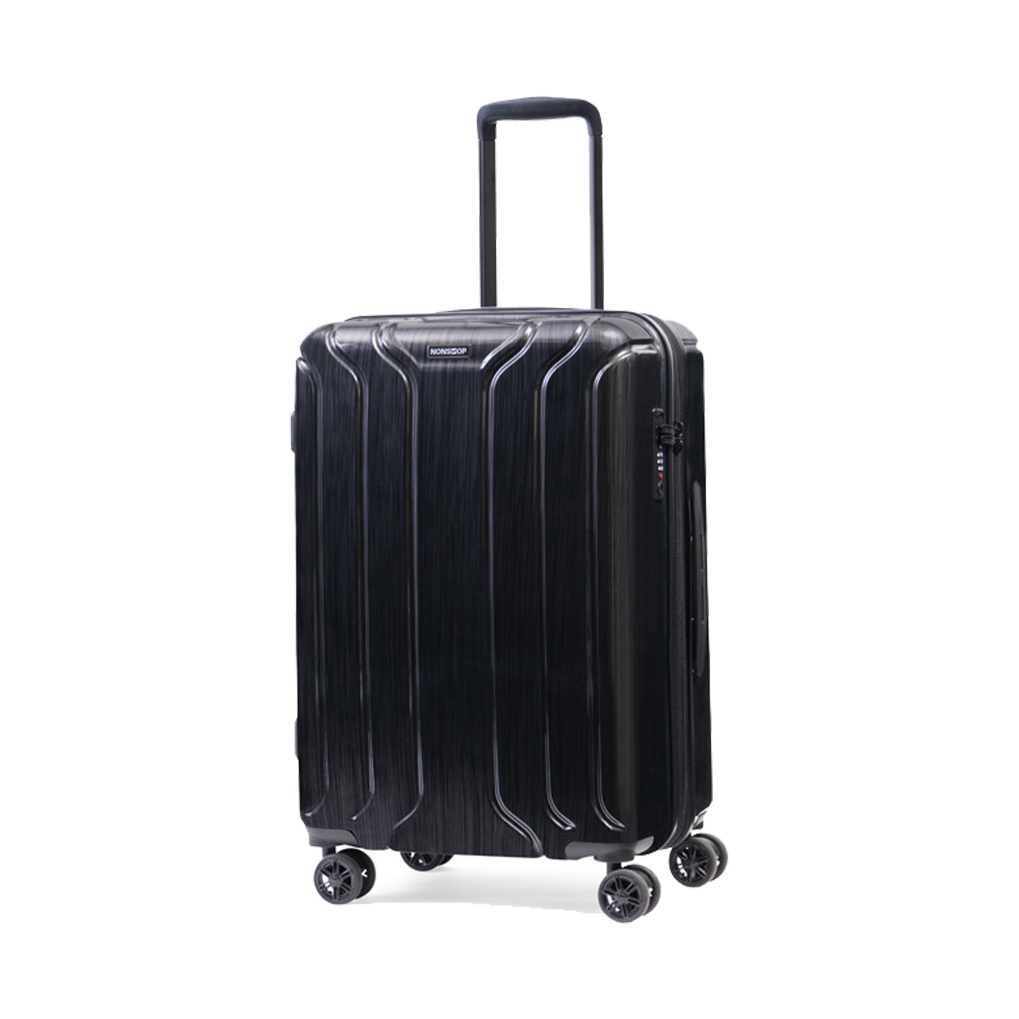 NONSTOP New York Elite Luggage Expandable Lightweight Spinner Wheels hard side shell Travel Suitcase Set, TSA Lock, Double USB Port, 3 packing cubes ( Black , 6-Piece Set ) Black 6 Piece Set U2