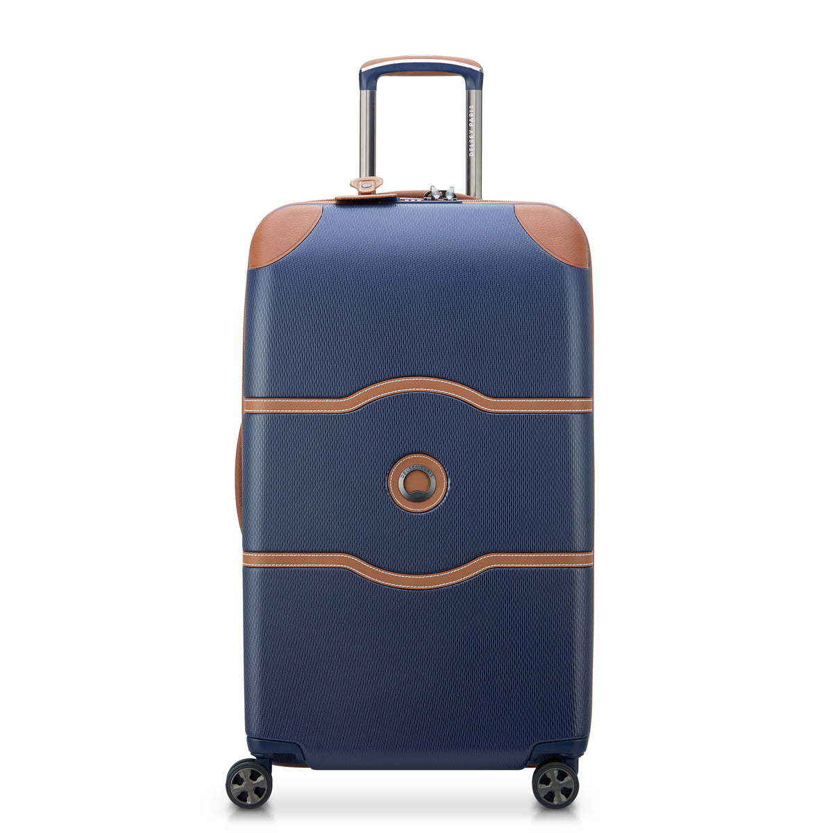 DELSEY Paris Chatelet Air 2.0 Hardside Luggage with Spinner Wheels ( Navy Blue , Checked-26 Inch Trunk ) Navy Blue Checked 26 Inch Trunk U3