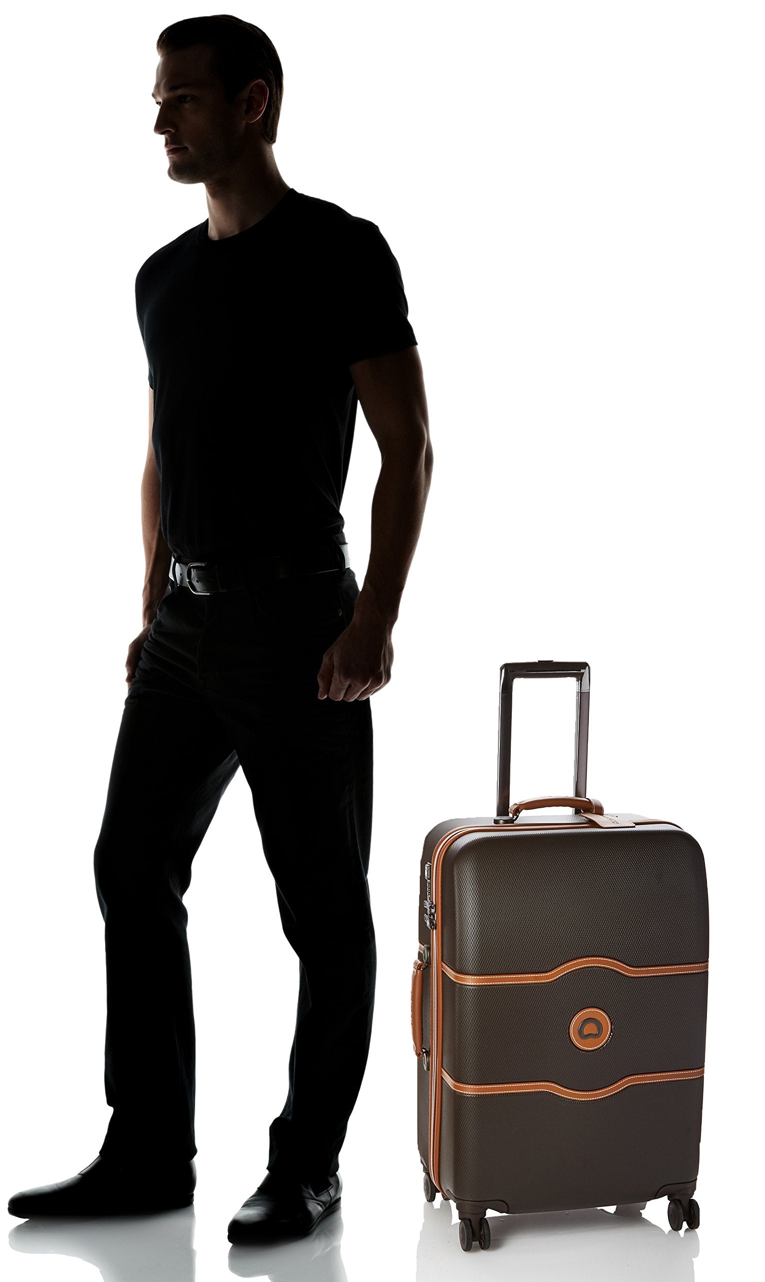 DELSEY Paris Chatelet Air 2.0 Hardside Luggage with Spinner Wheels ( Chocolate Brown , Checked-Medium 24 Inch, with Brake ) Chocolate Brown Checked Medium 24 Inch With Brake U10