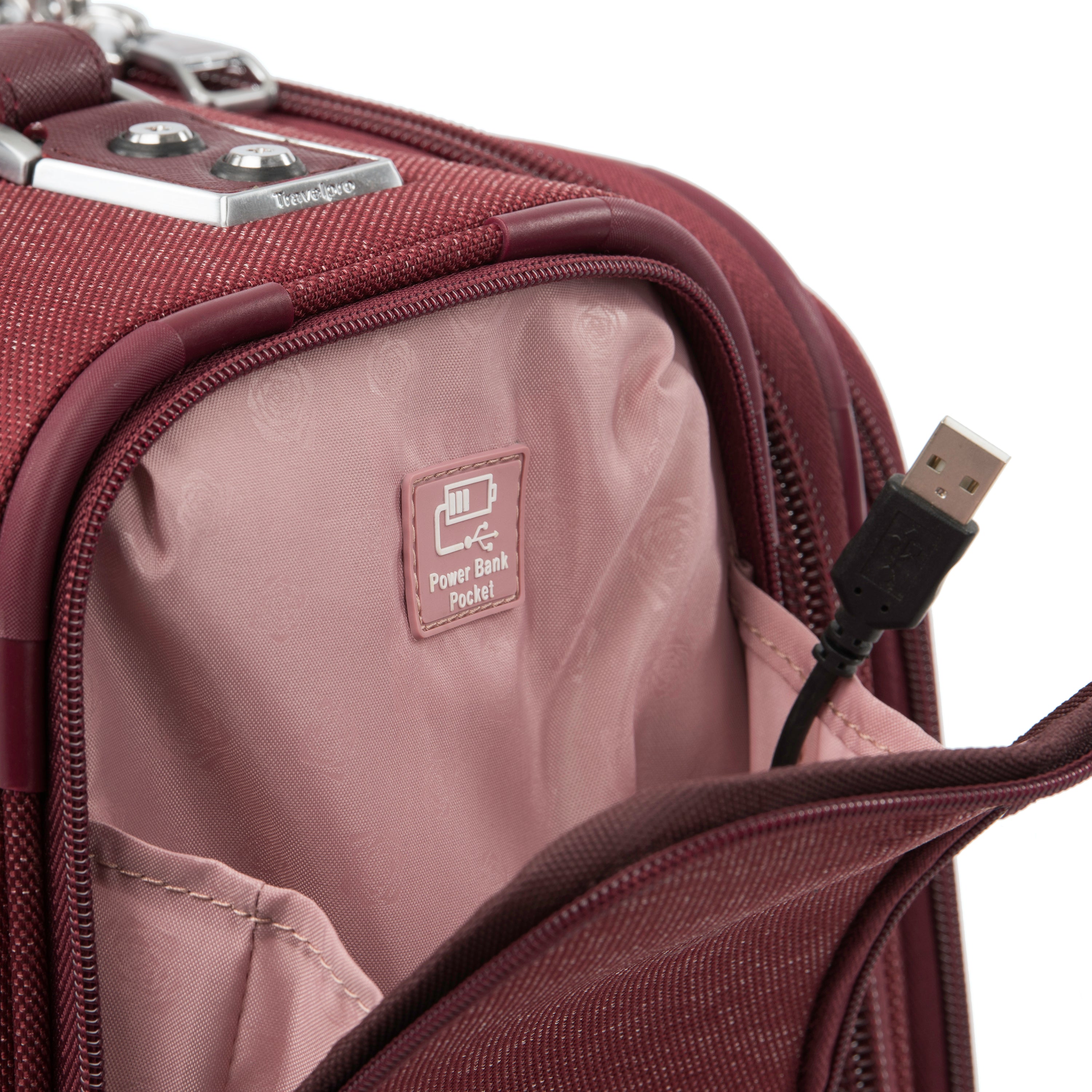 Travelpro Platinum Elite Softside Expandable Luggage, 2 Wheel Upright Suitcase, USB Port, Men and Women Bordeaux Carry On 22 Inch U8