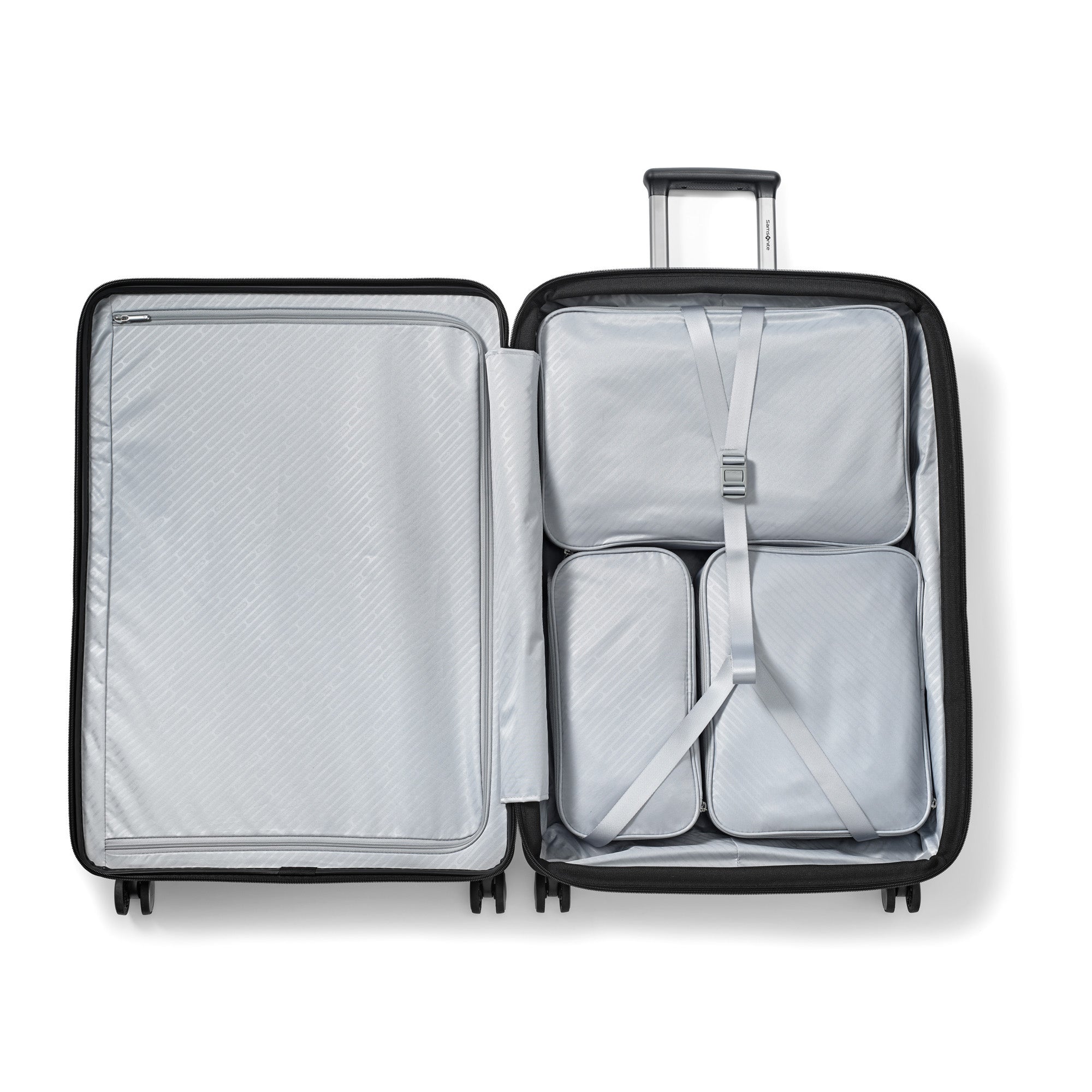 Samsonite Paralux Luggage - Innovative Design - Quick Access Front Pocket - Dual Suspension Wheel Technology - TSA Lock - Expandable - Includes Removable Packing Cubes ( Black , Large Checked Spinner ) Black Large Checked Spinner U1