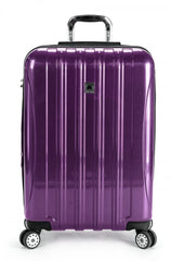 DELSEY Paris Helium Aero Hardside Expandable Luggage with Spinner Wheels ( Purple , Checked-Medium 24 Inch ) Purple Checked Medium 24 Inch U1