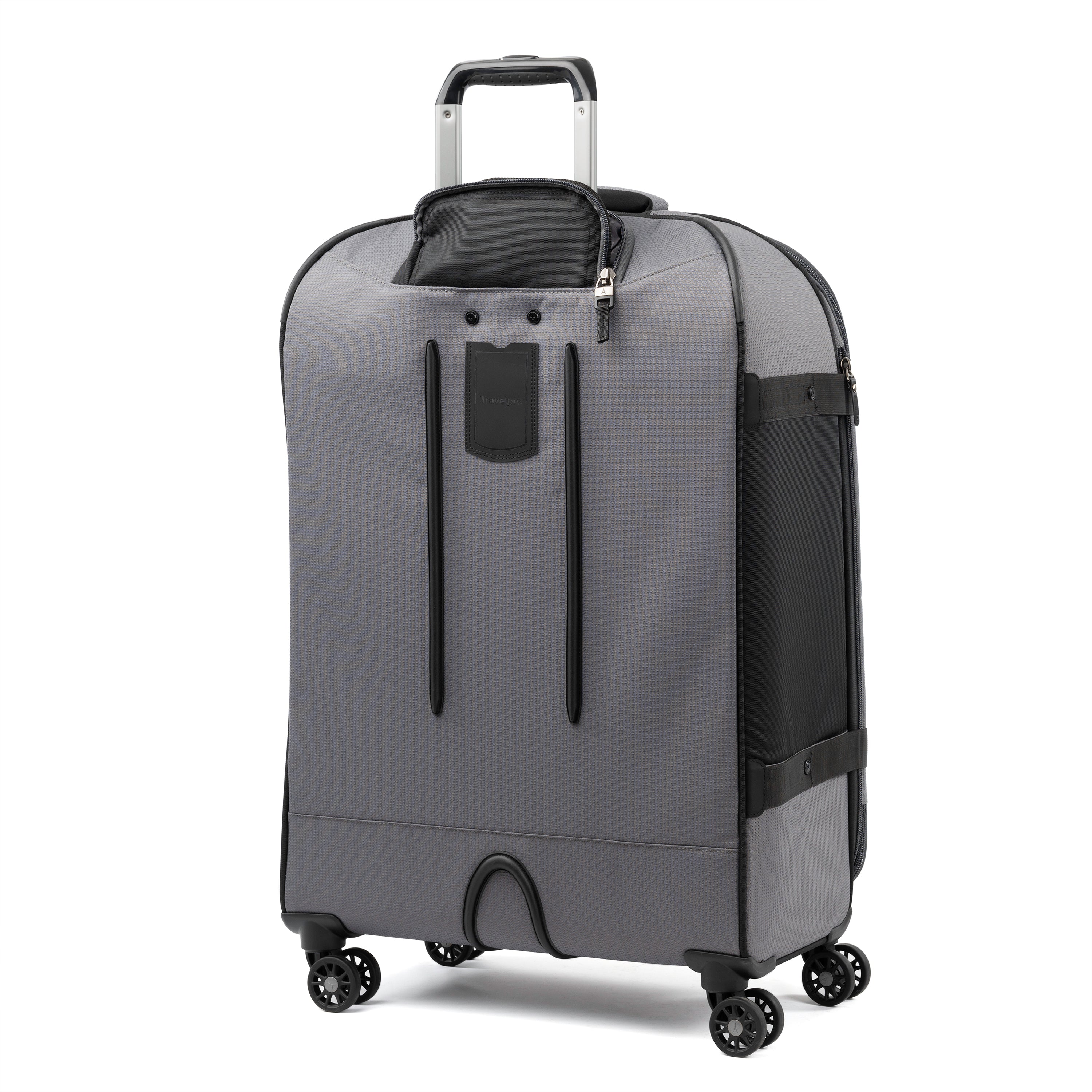 Travelpro Bold-Softside Expandable Luggage with Spinner Wheels ( Grey/Black , Checked-Medium 26-Inch ) Grey/Black Checked Medium 26 Inch U4