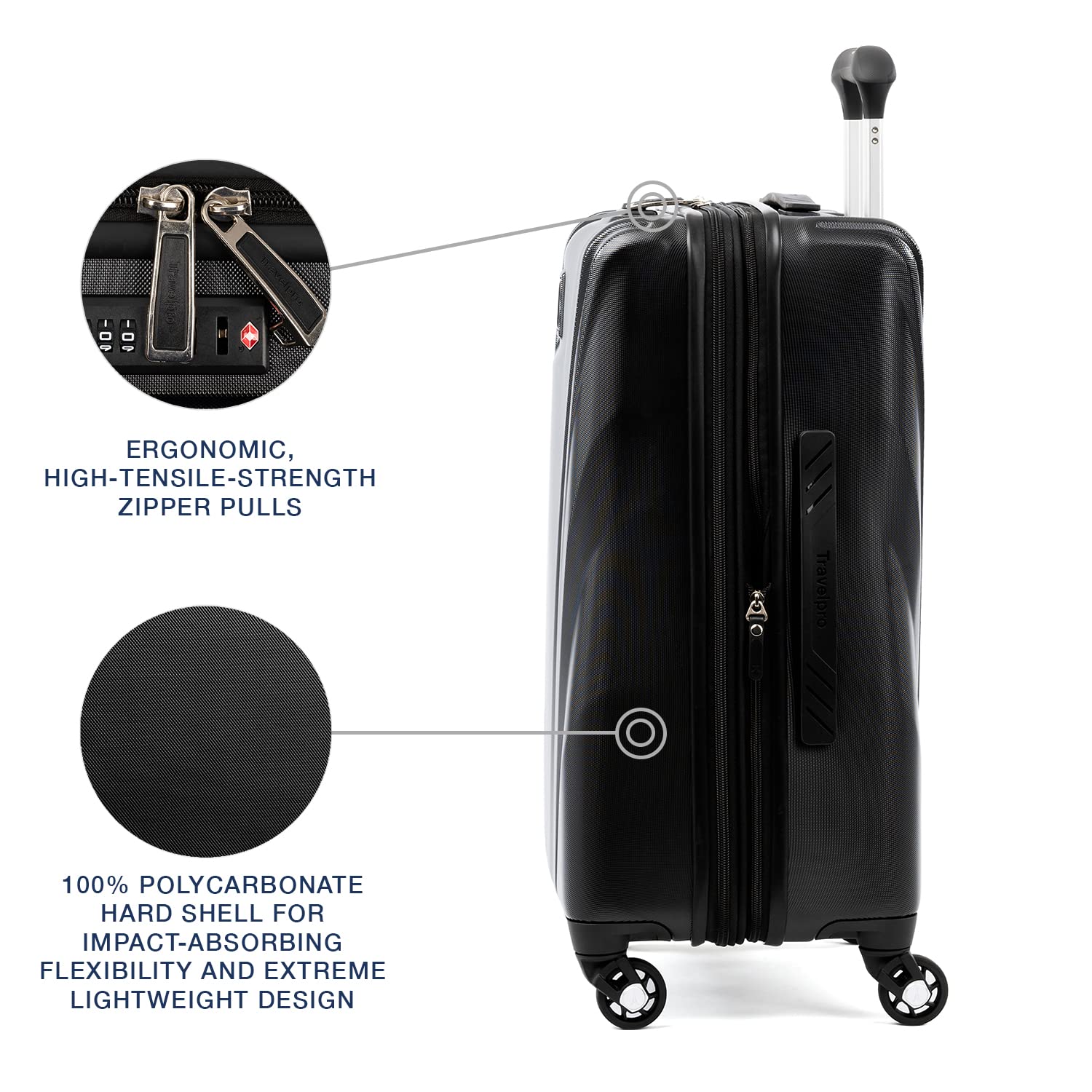 Travelpro Maxlite 5 Hardside Spinner Wheel Luggage ( Black , Carry-On 21-Inch ) Black Carry On 21 Inch U3