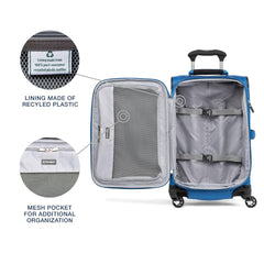 Travelpro Maxlite 5 Softside Expandable Luggage with 4 Spinner Wheels, Lightweight Suitcase, Men and Women ( Azure Blue , Carry-on 21-Inch ) Azure Blue Carry On 21 Inch U1