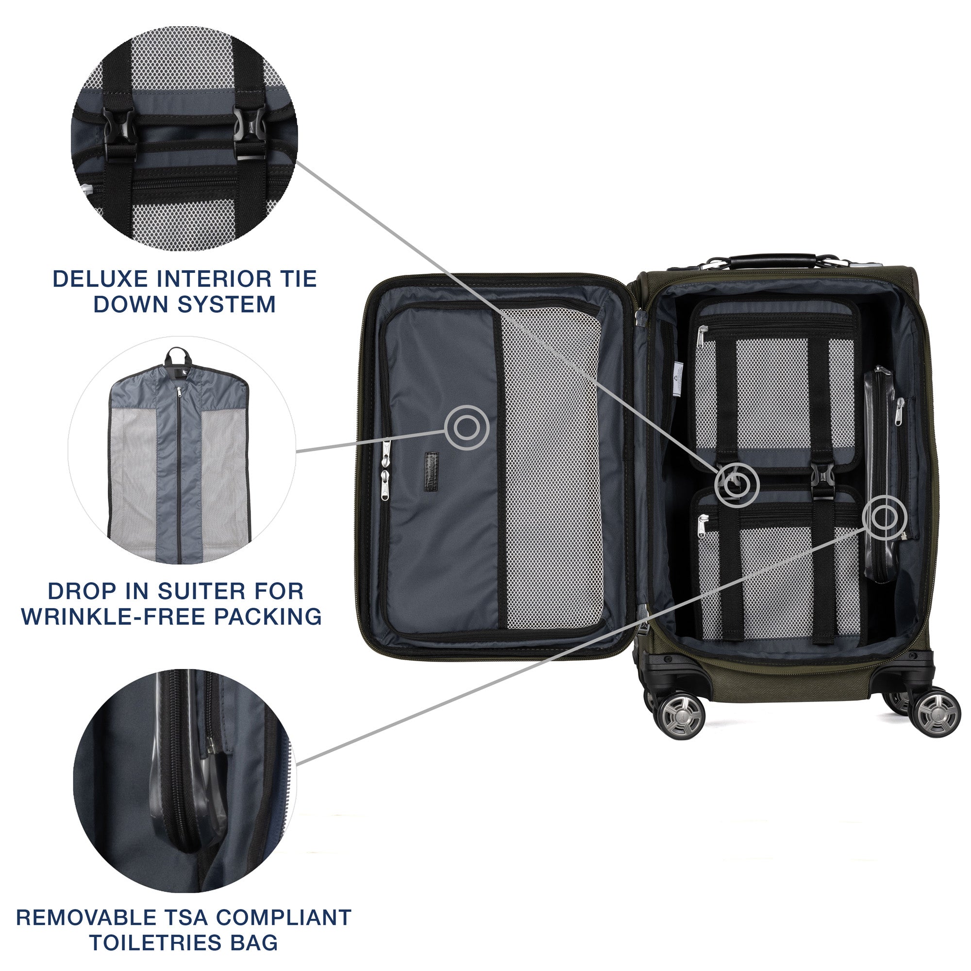 Travelpro Platinum Elite Softside Expandable Carry on Luggage, 8 Wheel Spinner Suitcase, USB Port, Suiter, Men and Women, Carry On 21-Inch ( Pilot Green , Carry-On 21-Inch ) Pilot Green Carry On 21 Inch U7