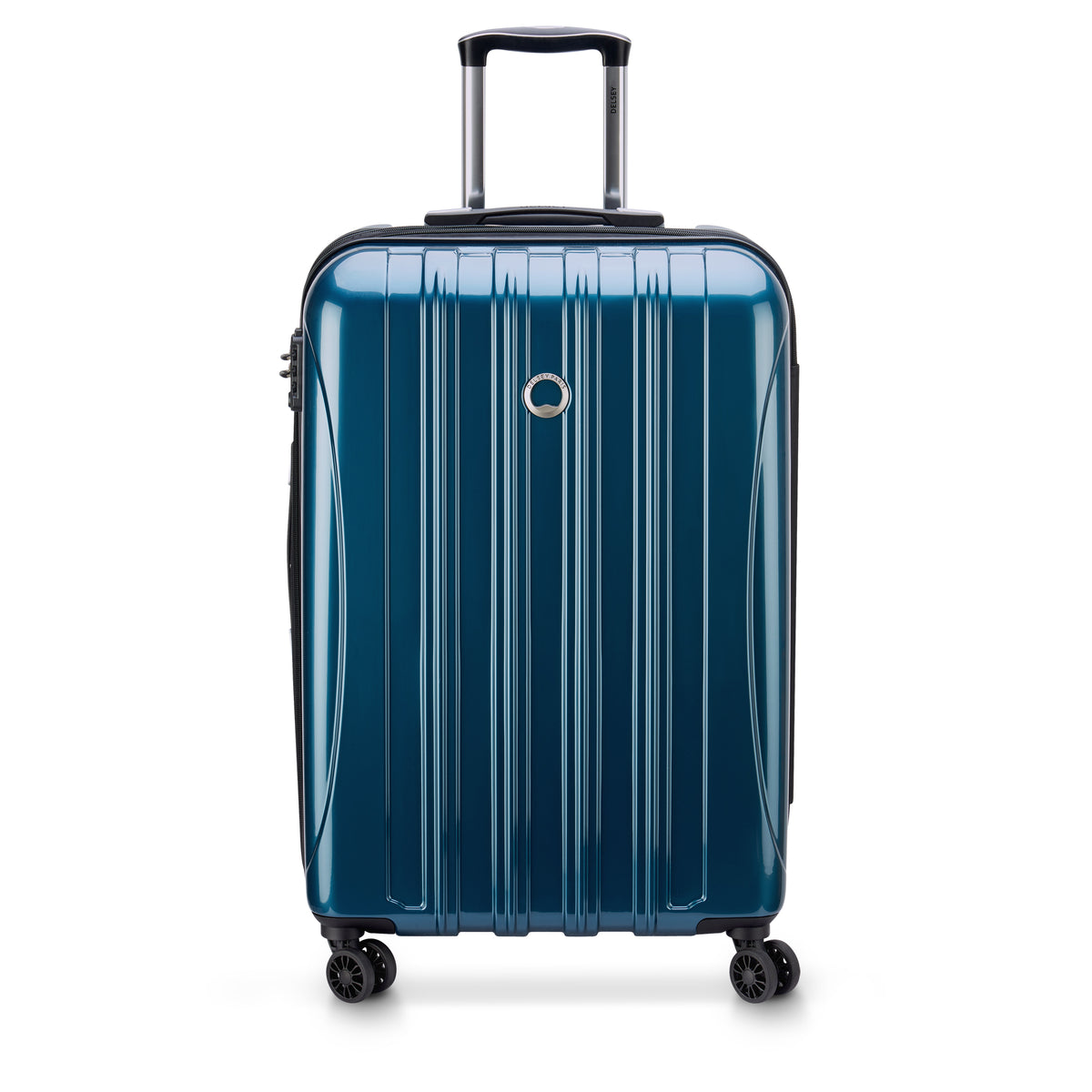 DELSEY Paris Helium Aero Hardside Expandable Luggage with Spinner Wheels ( Teal , Checked-Medium 25 Inch ) Teal Checked Medium 25 Inch U30