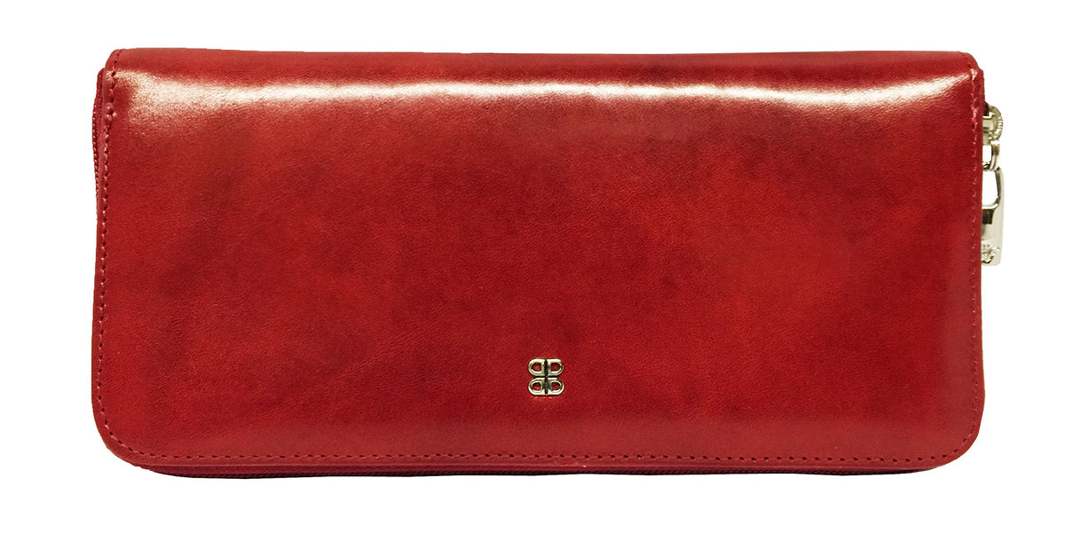 Bosca Old Leather Zip Around Wallet ( Brick Red , One Size ) Brick Red One Size U1