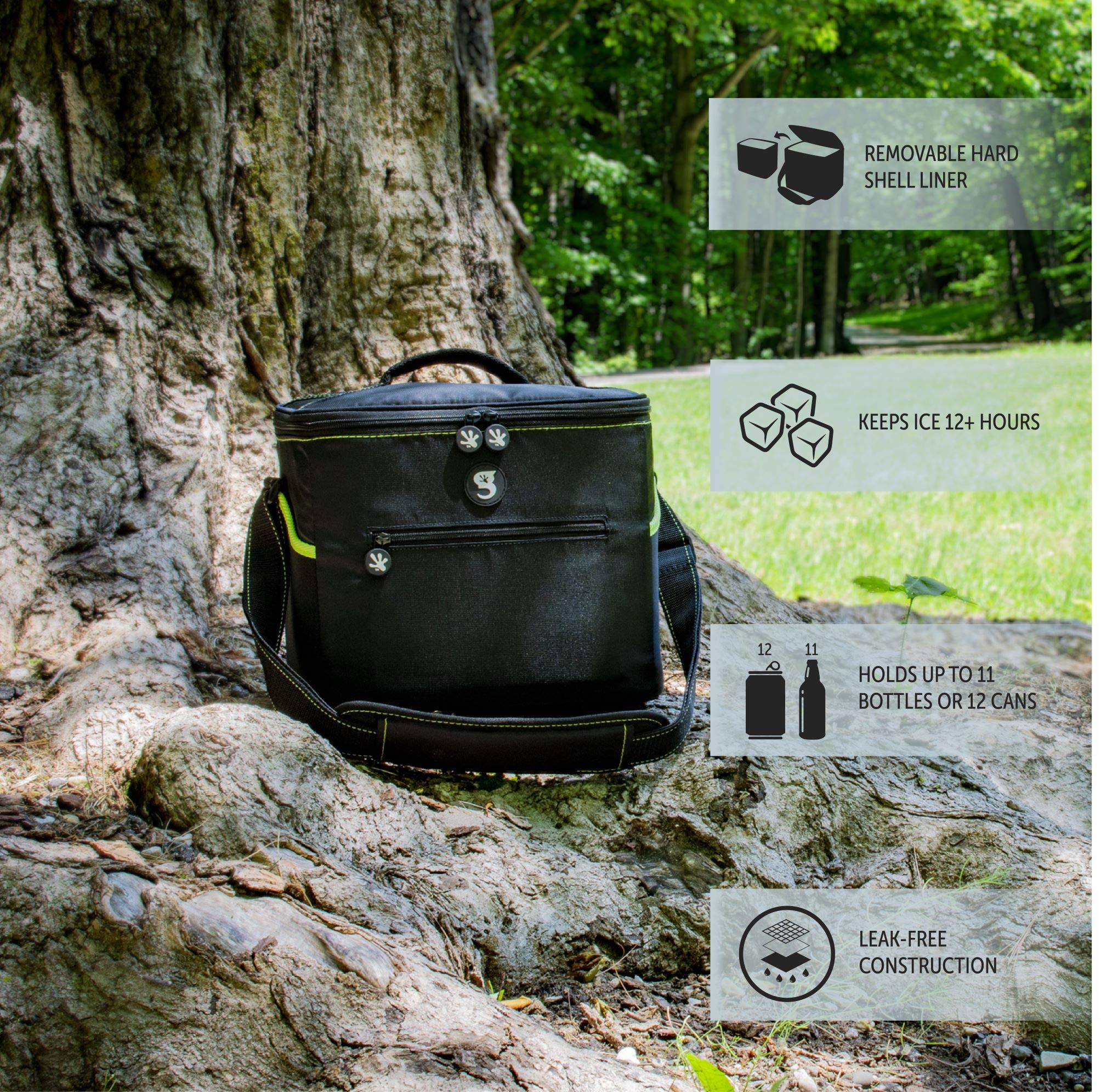 Geckobrands Medium 11 bottle / 12 Can Cooler with Removable Hard Liner ( White/Black , One Size ) White/Black One Size U2