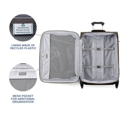 Travelpro Maxlite 5 Softside Expandable Luggage with 4 Spinner Wheels, Lightweight Suitcase, Men and Women Mocha Checked Medium 25 Inch U15