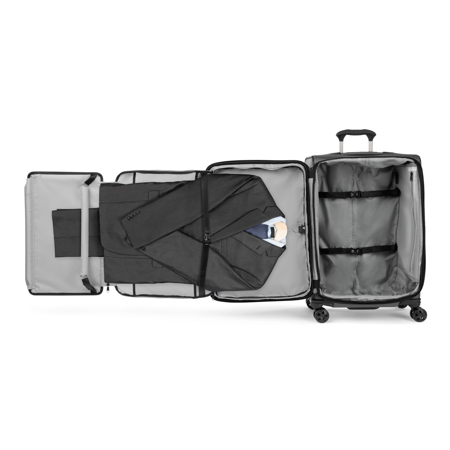 Travelpro Crew Classic Lightweight Softside Expandable Luggage, 2 Wheel Upright Rollaboard Suitcase, Men and Women ( Titanium Grey , Checked Medium ) Titanium Grey Checked Medium U3