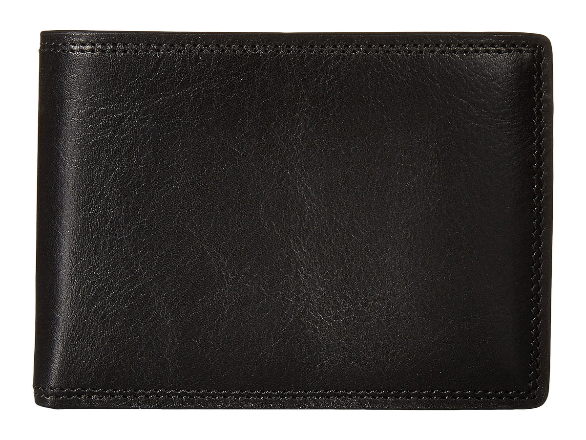 Bosca Men's Dolce Collection - Credit Card Wallet w/ ID Passcase Black One Size U3