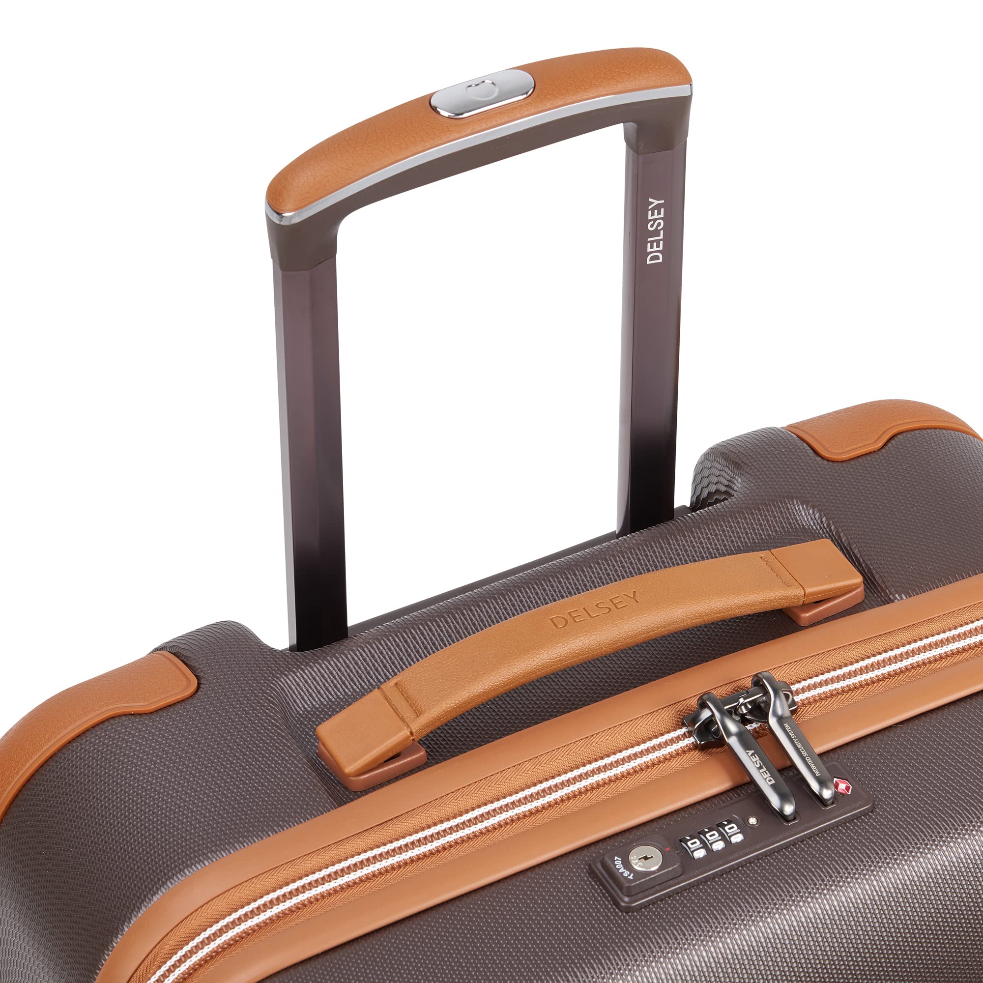 DELSEY Paris Chatelet Air 2.0 Hardside Luggage with Spinner Wheels ( Chocolate Brown , Checked-Medium 24 Inch ) Chocolate Brown Checked Medium 24 Inch U2