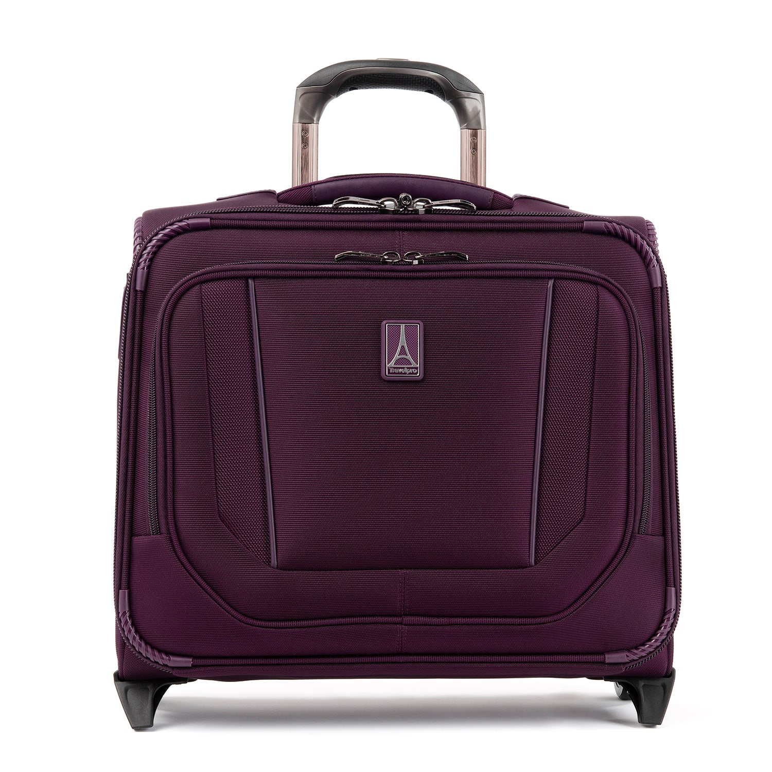 Travelpro Crew Versapack Carry-on 2 Wheel Upright Rolling Tote, 14-Inch Laptop or Tablet Pocket, Men and Women, Jet Black, 16.5-Inch Perfect Plum One Size U2