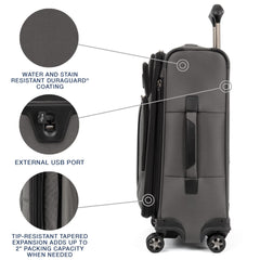 Travelpro Crew Versapack Softside Expandable Spinner Wheel Luggage Titanium Grey Carry On 21 Inch U2