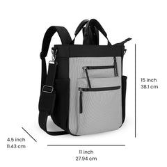 Sherpani Soleil, Anti Theft Convertible Backpack, 3 in 1 Tote Bag, Cross Body Purse, 18L Travel Backpack, Travel Gifts for Women, RFID Protection, Metal Hardware Fits 15 Laptop ( Sterling , One Size ) Sterling One Size U1