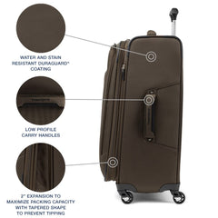 Travelpro Maxlite 5 Softside Expandable Luggage with 4 Spinner Wheels, Lightweight Suitcase, Men and Women ( Mocha , Checked-Medium 25-Inch ) Mocha Checked Medium 25 Inch U16