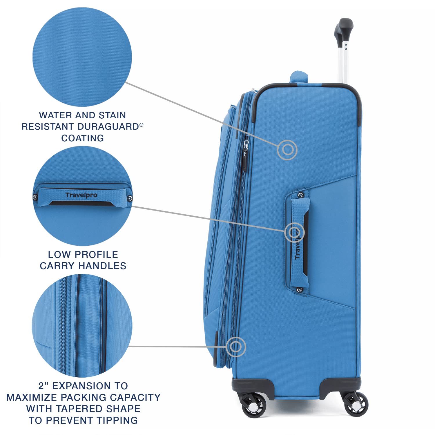 Travelpro Maxlite 5 Softside Expandable Luggage with 4 Spinner Wheels, Lightweight Suitcase, Men and Women U3