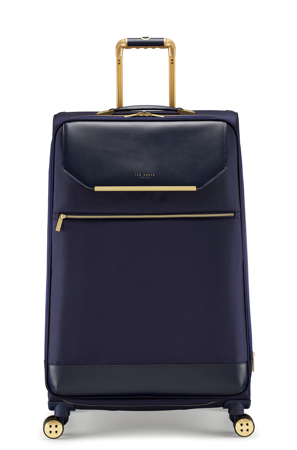 Ted Baker Albany Softside Lightweight Fashion Spinner Luggage Suitcase Navy Checked Large 29 Inch U1