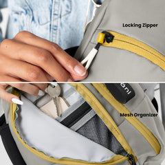 Sherpani Wayfarer, Small Convertible Sling Backpack, 8L Travel Bag, Shoulder Sling Purse, Travel Gifts for Women ( Wasabi Stone , One Size ) Wasabi Stone One Size U1