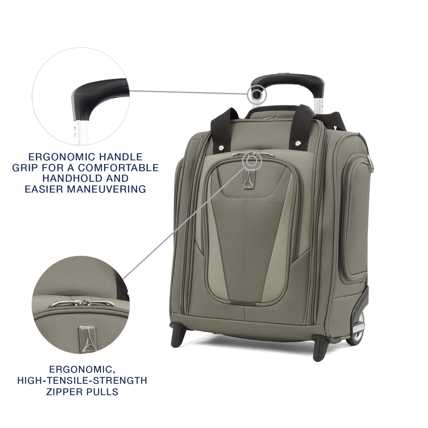 Travelpro Luggage Maxlite 5 Softside Lightweight Rolling Underseat Compact Carry on Upright 2 Wheel Bag, Men and Women ( Slate Green , 15-Inch ) Slate Green 15 Inch U13