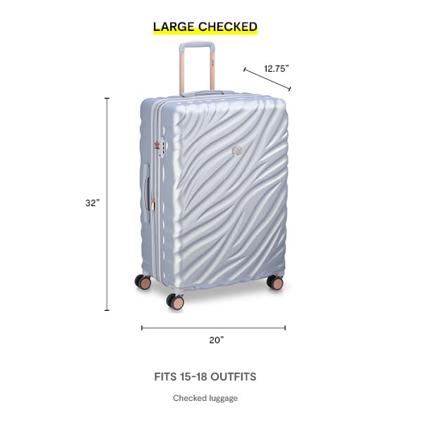 Delsey Alexis Lightweight Luggage, 4-Wheel Spinners Hardshell Suitcase, Expandable with TSA Lock  ( Platinum/Rose Gold , 3-piece Set (21"/25"/29") ) Platinum/Rose Gold 3 Piece Set 21 25 29 U3