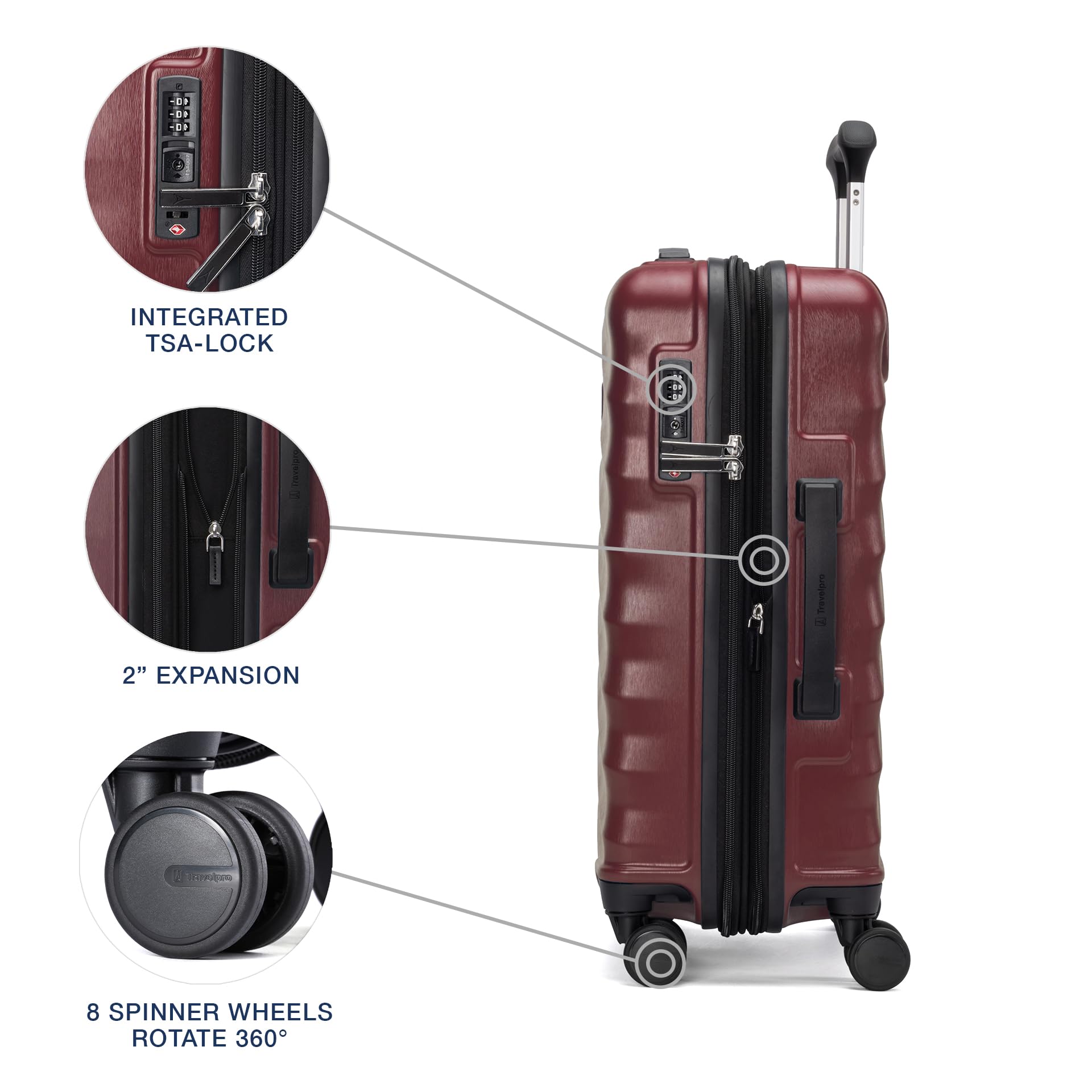 Travelpro Maxlite Air V2 Hardside Expandable Luggage, 8 Spinner Wheels, Lightweight Hard Shell Suitcase, TSA lock ( Cabernet , Carry On 21-Inch ) Cabernet Carry On 21 Inch U2