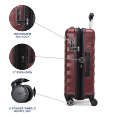 Travelpro Maxlite Air V2 Hardside Expandable Luggage, 8 Spinner Wheels, Lightweight Hard Shell Suitcase, TSA lock ( Cabernet , Carry On 21-Inch ) Cabernet Carry On 21 Inch U1