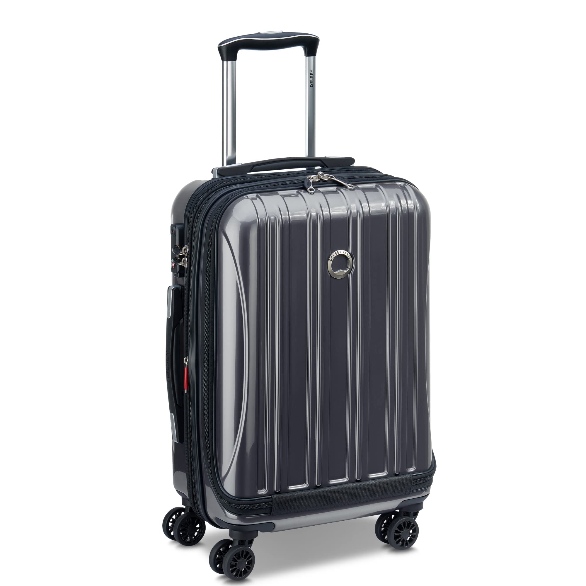 DELSEY Paris Helium Aero Hardside Expandable Luggage with Spinner Wheels ( Titanium , Carry-On 19 Inch ) Titanium Carry On 19 Inch U1