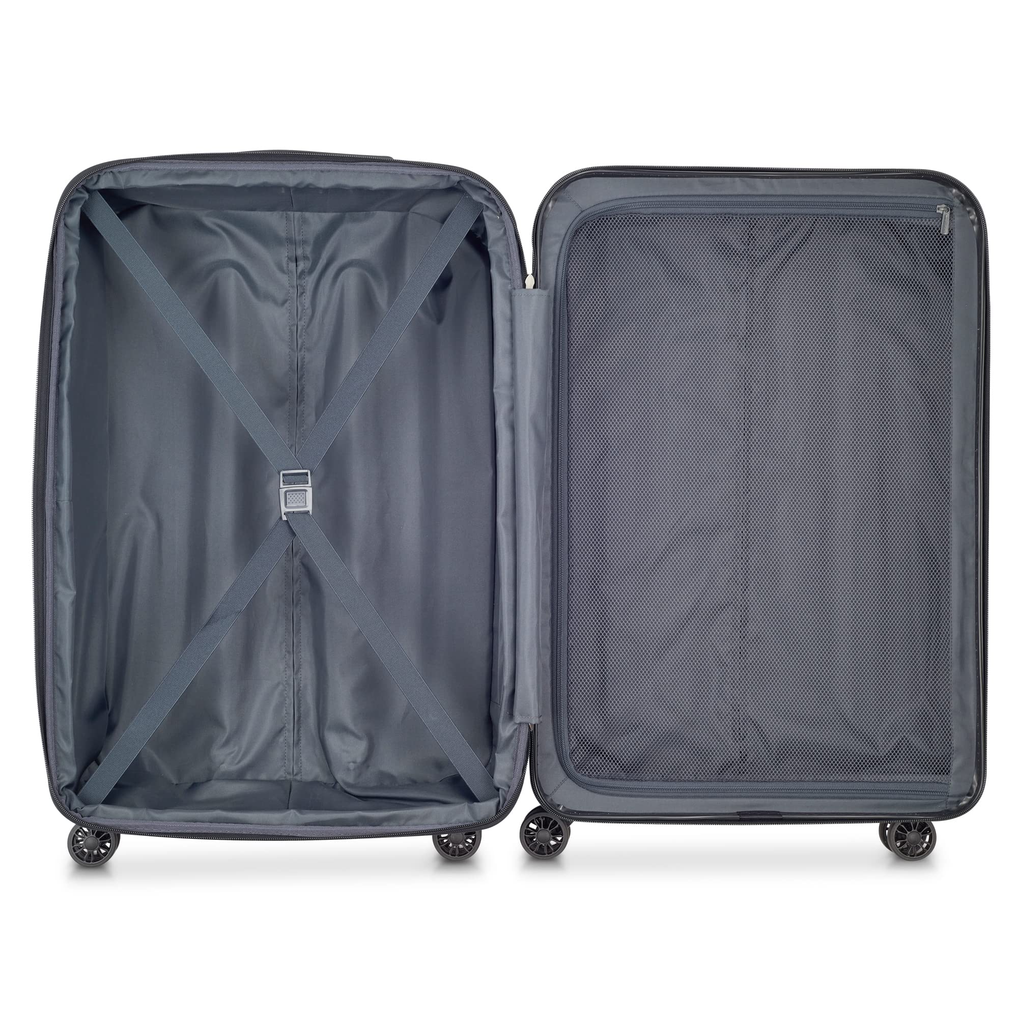 DELSEY Paris Helium Aero Hardside Expandable Luggage with Spinner Wheels ( Blue Cobalt , Checked-Medium 25 Inch ) Blue Cobalt Checked Medium 25 Inch U14