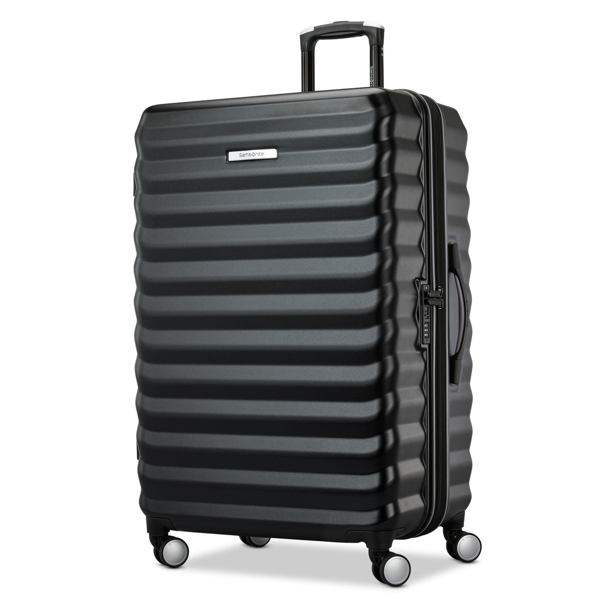 Samsonite Hard-Sided 28-Inch Lightweight Checked Large Expandable Element Suitcase: Durable, 360 Spinner Wheels, Adjustable Telescopic Handle, TSA-Approved Lock ( Alpine Black , 28-Inch Checked-Large ) Alpine Black 28 Inch Checked Large U1