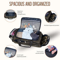 Skyway Luggage Sigma 7.0 Softside Rolling Duffel Bag  Extra Large Wheeled Travel Duffle with Telescoping Handle & Side Pockets, Ideal for Long Trips, Men and Women ( Black , 28" Rolling Duffel Bag ) Black 28 Rolling Duffel Bag U1