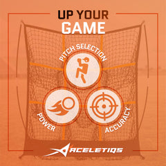 Pitching Target Baseball Net with 9 Hole Targets - Flexible Design for Portability | Baseball Pitching Net with 9 Strike Zone for Softball Training Equipment for Youth and Adults | Carry Bag Included black Large U2