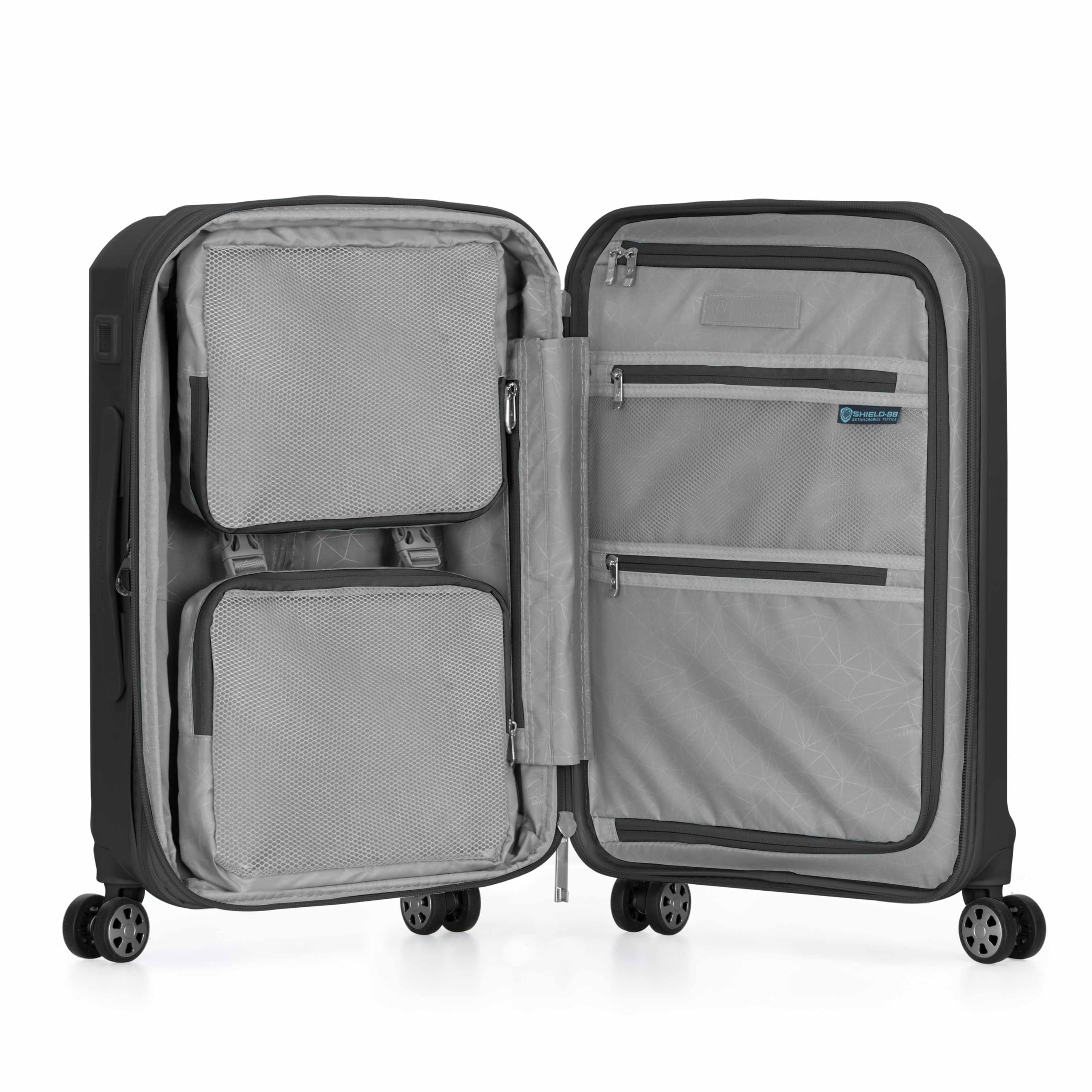 Traveler's Choice Pagosa Indestructible Hardshell Expandable Spinner Luggage, Black, 22-Inch Carry-on Black 22-Inch Carry-on U1