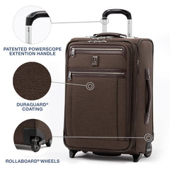 Travelpro Platinum Elite Softside Expandable Carry on Luggage, 2 Wheel Upright Suitcase, USB Port, Men and Women, Rich Espresso, Carry On 22-Inch Rich Espresso Carry-On 22-Inch U1