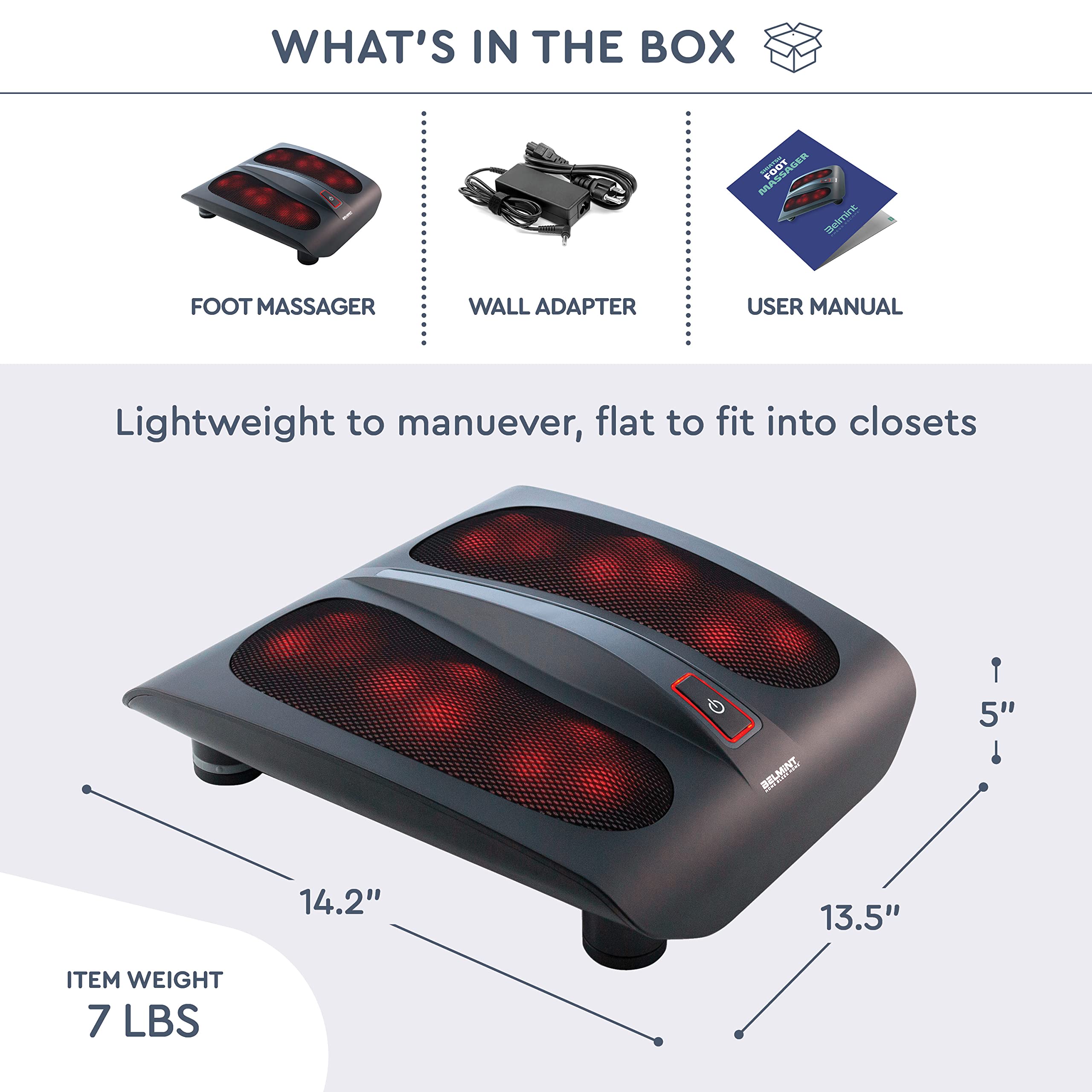 Foot Massager for Plantar Fasciitis and Neuropathy - Shiatsu Deep Kneading Feet Massage Therapy, Electric Foot Massager Machine, Heel, Arch, Toes & Nerve Pain Relief Black 1 Count (Pack of 1) U1