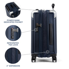 Travelpro Platinum Elite Hardside Expandable Spinner Wheel Luggage TSA Lock Hard Shell Polycarbonate Suitcase ( True Navy Blue , Carry-on 21-Inch ) True Navy Blue Carry On 21 Inch U1