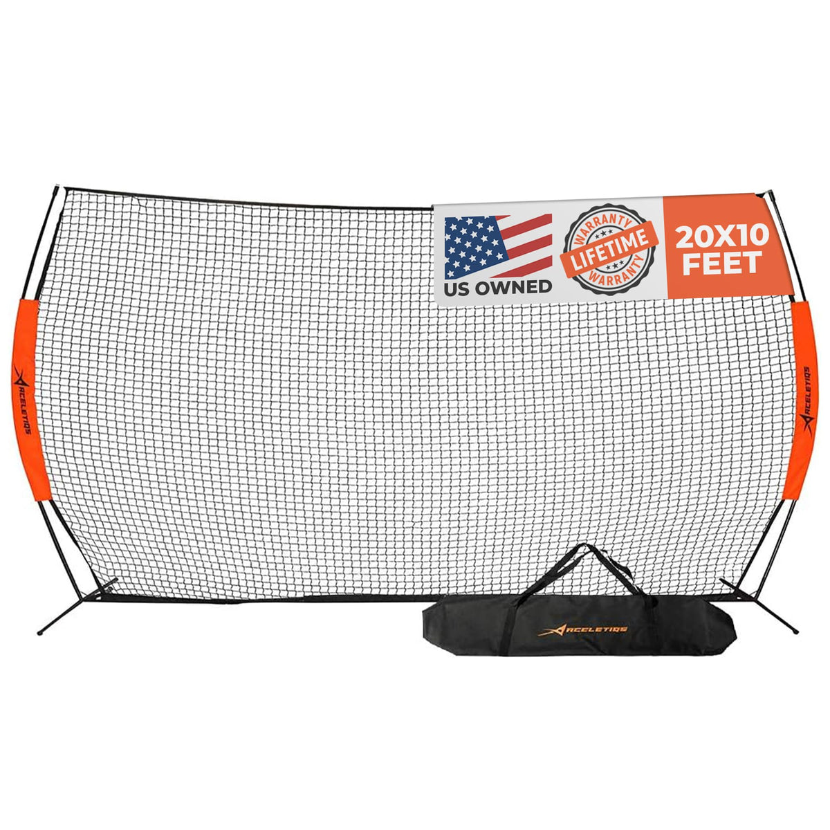 Lacrosse Backstop 12 x 9 Feet Lacrosse Net, Baseball Softball Practice, Perfect Training Net, Soccer Net, Basketball Net, Baseball Net, Pitching Net, Softball Net W/Bag 12x9 Feet 10 x 20 ft U1