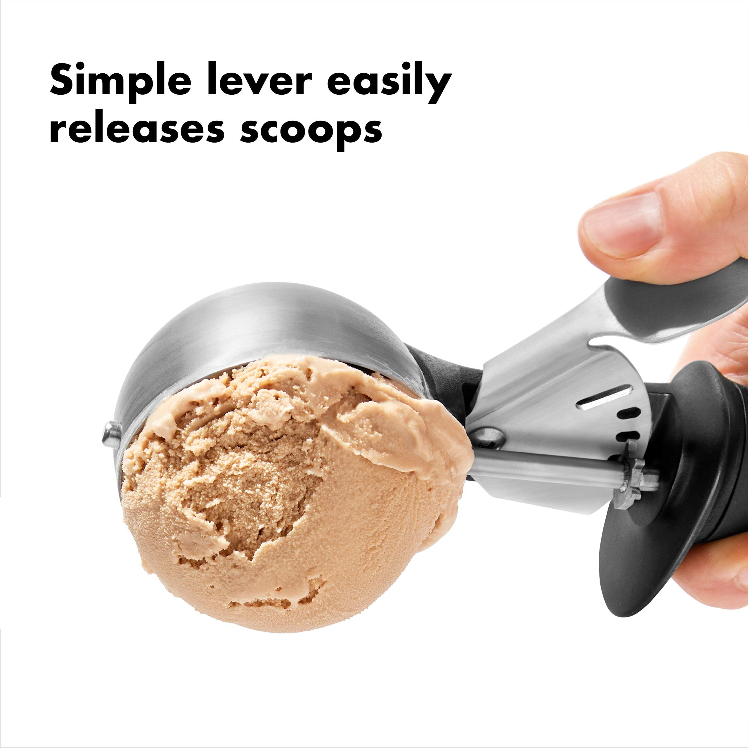 OXO Good Grips Classic Ice Cream Scoop,Black Black Measures 4.25" L x 1.35" W x 10.5" H U1