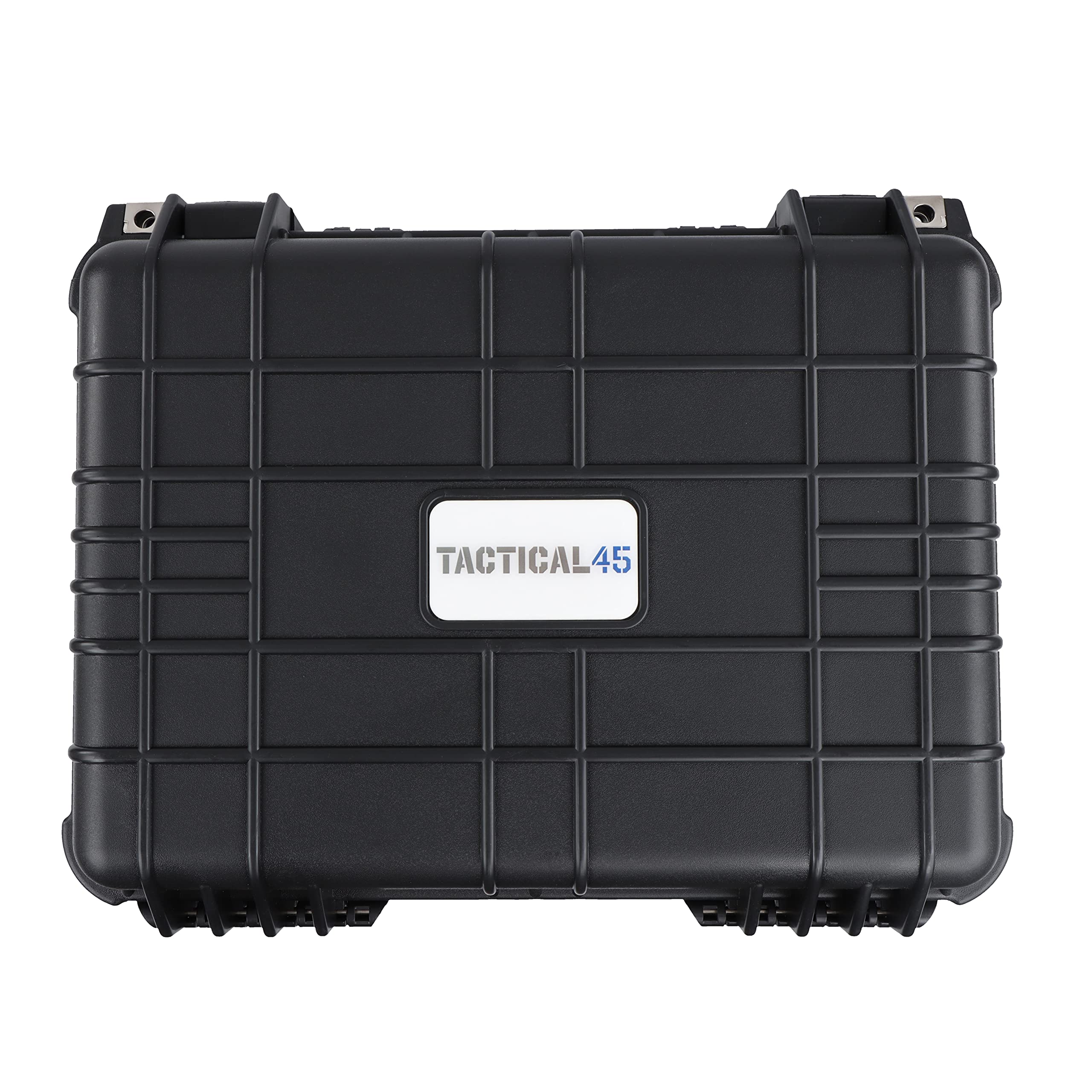 Tactical45 Hard Case with Foam - 16 x 13 x 7in Hard Shell Waterproof Storage Case with Pluck Padding Protective Latching Suitcase for Rifles, Cameras, Handguns, Drones, Guitars, and Electronics U2