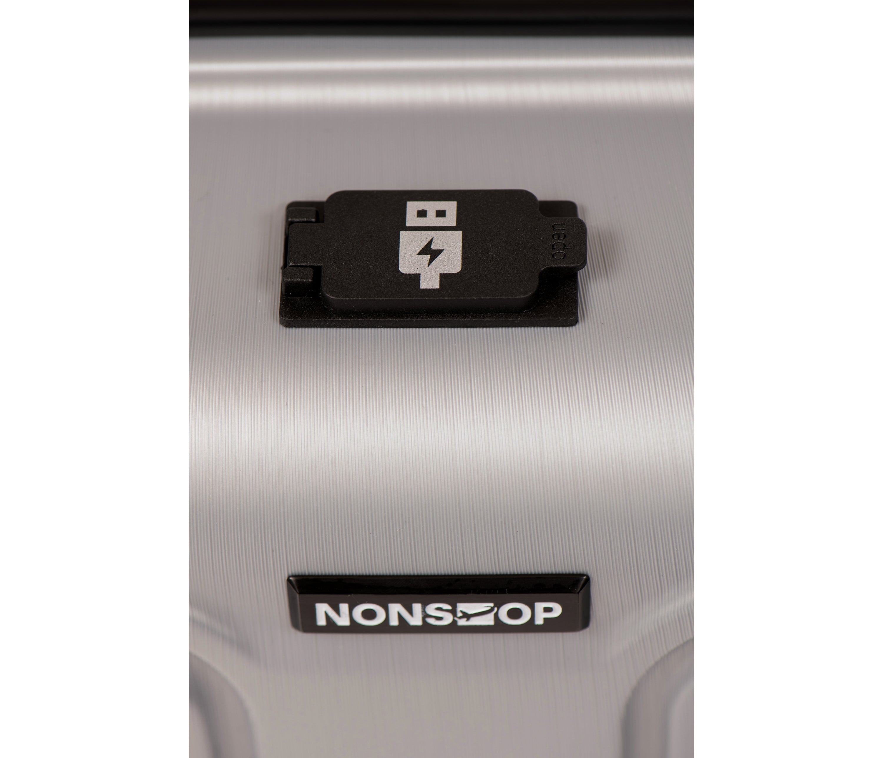 NONSTOP NEW YORK Luggage Expandable Spinner Wheels hard side shell Travel Suitcase Lightweight, TSA Lock, Double USB Port  ( Silver , 3-Piece Set (20/24/28) ) Silver 3 Piece Set 20 24 28 U2