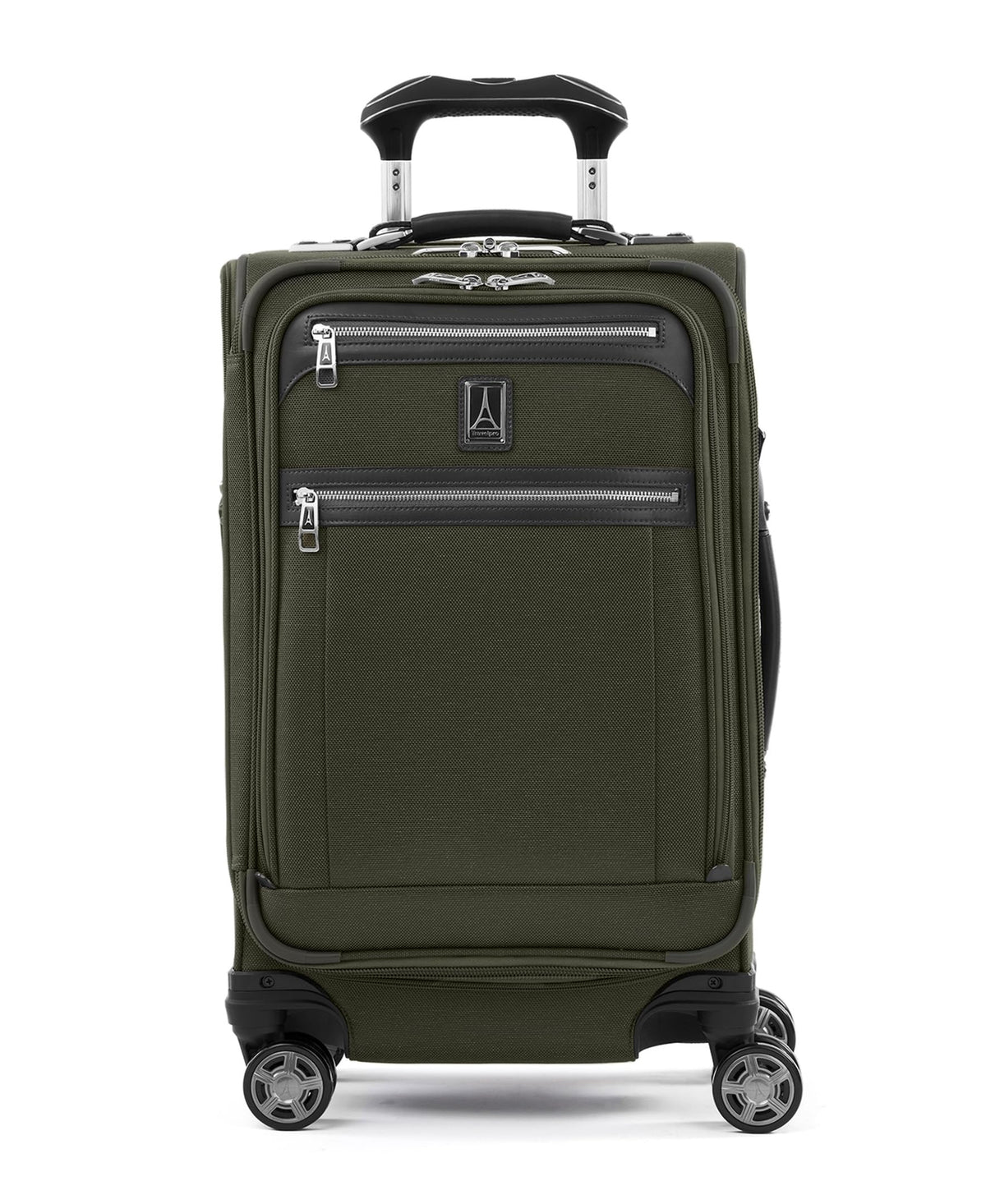 Travelpro Platinum Elite Softside Expandable Carry on Luggage, 8 Wheel Spinner Suitcase, USB Port, Suiter, Men and Women, Pilot Green, Carry On 21-Inch Pilot Green Carry-On 21-Inch U3