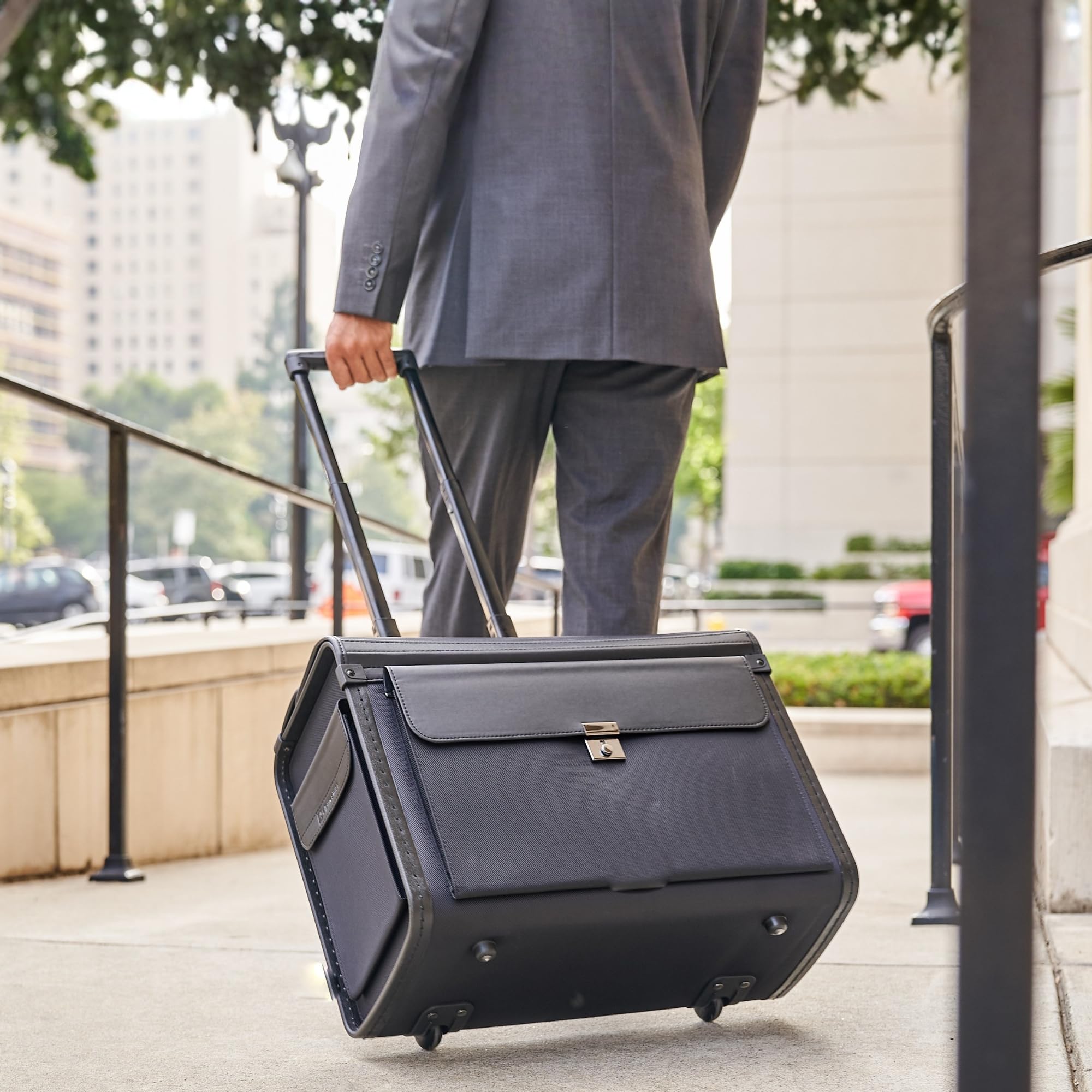 Alpine Swiss Rolling 17" Laptop Briefcase on Wheels Attache Lawyers Case Legal Size Black One Size U1