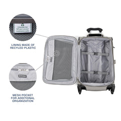 Travelpro Maxlite 5 Softside Expandable Carry on Luggage with 4 Spinner Wheels, Lightweight Suitcase, Men and Women, Champagne, Compact Carry on 20-Inch U1
