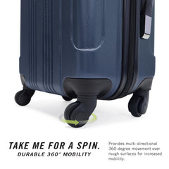 Kenneth Cole REACTION Out of Bounds Lightweight Hardshell 4-Wheel Spinner Luggage, Naval, 28-Inch Checked Naval 28-Inch Checked U1