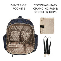TWELVElittle Companion Diaperbag Backpack 3.0 *NEW* - Includes Changing Pad & Stroller Clips. Insulated Pockets, Machine Washable, Midnight Midnight One Size U1