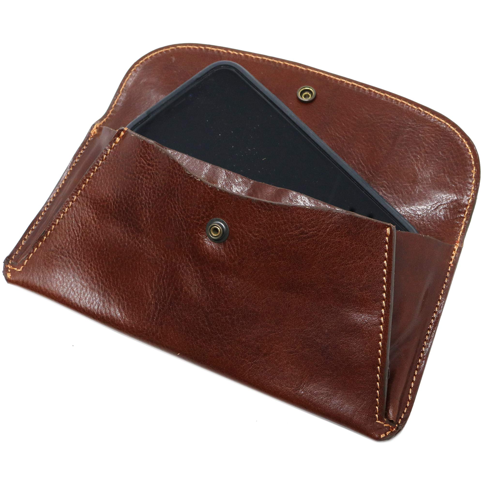 Floto Roma Clutch Women's Leather Snap Wallet Organizer (Vecchio Brown) Vecchio Brown Large U1