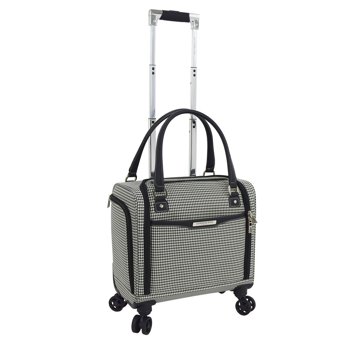 London Fog Oxford III 15" 8-Wheel Under Seat Bag Olive Houndstooth Olive Carry-On 15-Inch U3